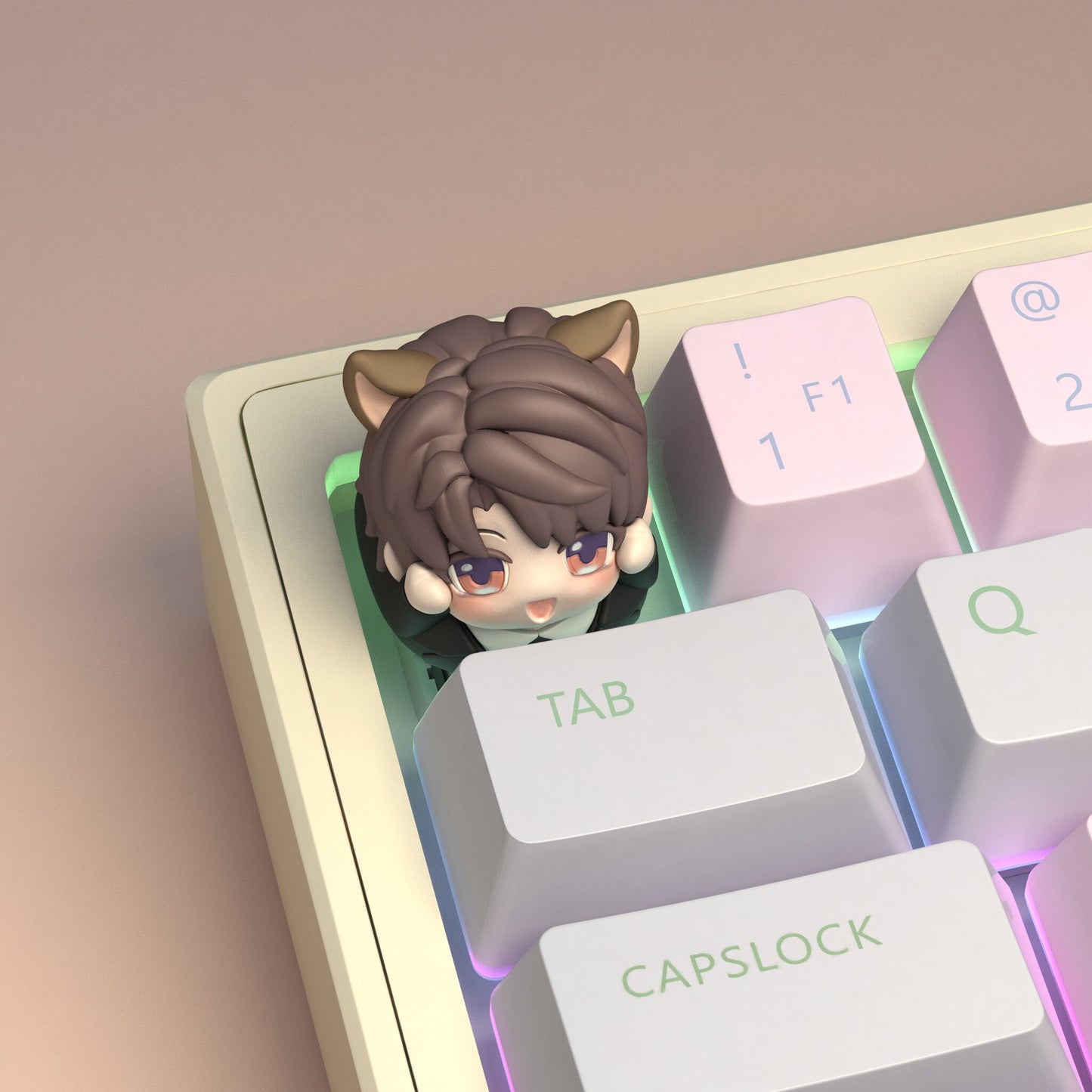 Love and Deepspace 3D Chibi Keycaps – Peek-a-Boo Edition