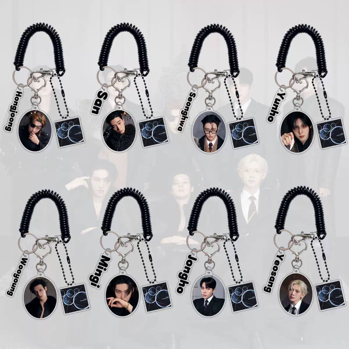 ATEEZ Member Keychains - Premium Multi-Charm Set 🔑✨