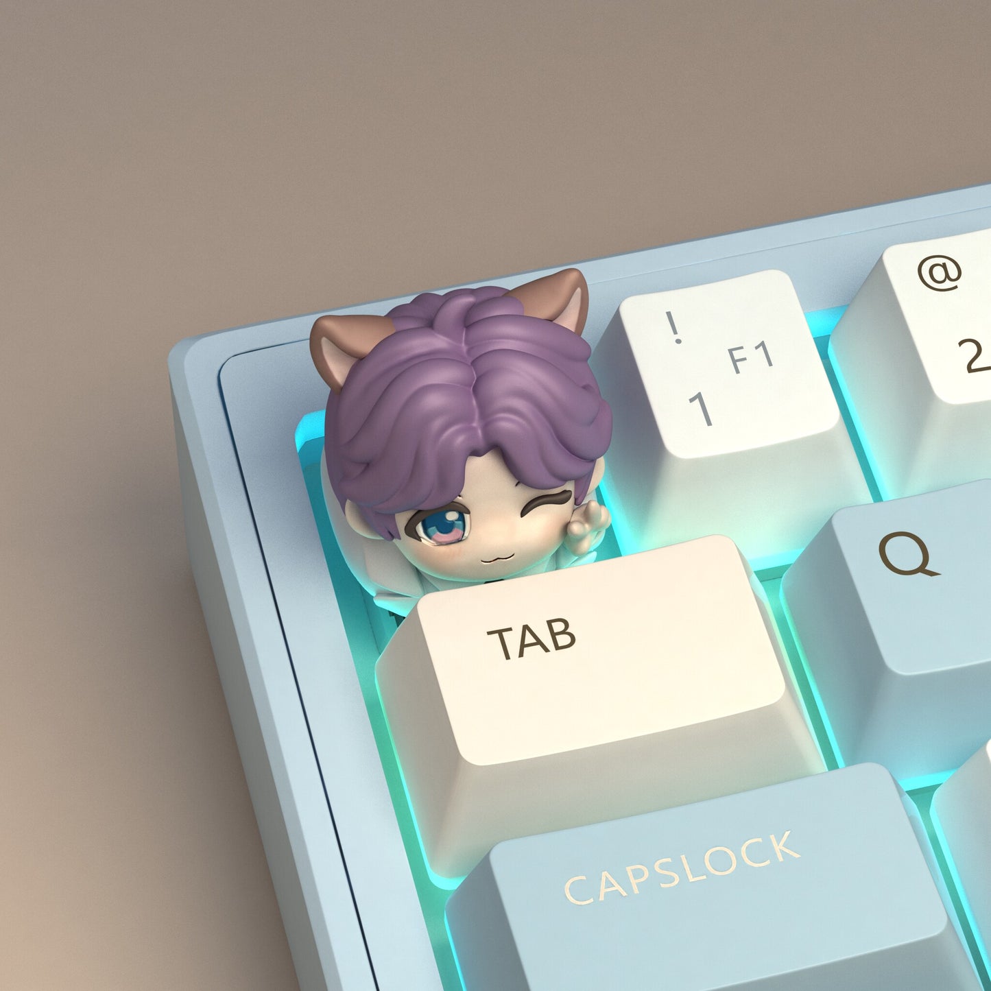 Love and Deepspace 3D Chibi Keycaps – Peek-a-Boo Edition