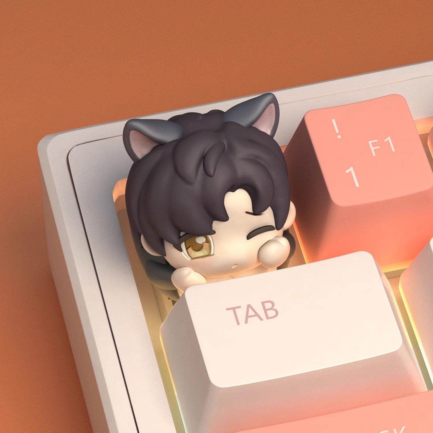 Love and Deepspace 3D Chibi Keycaps – Peek-a-Boo Edition